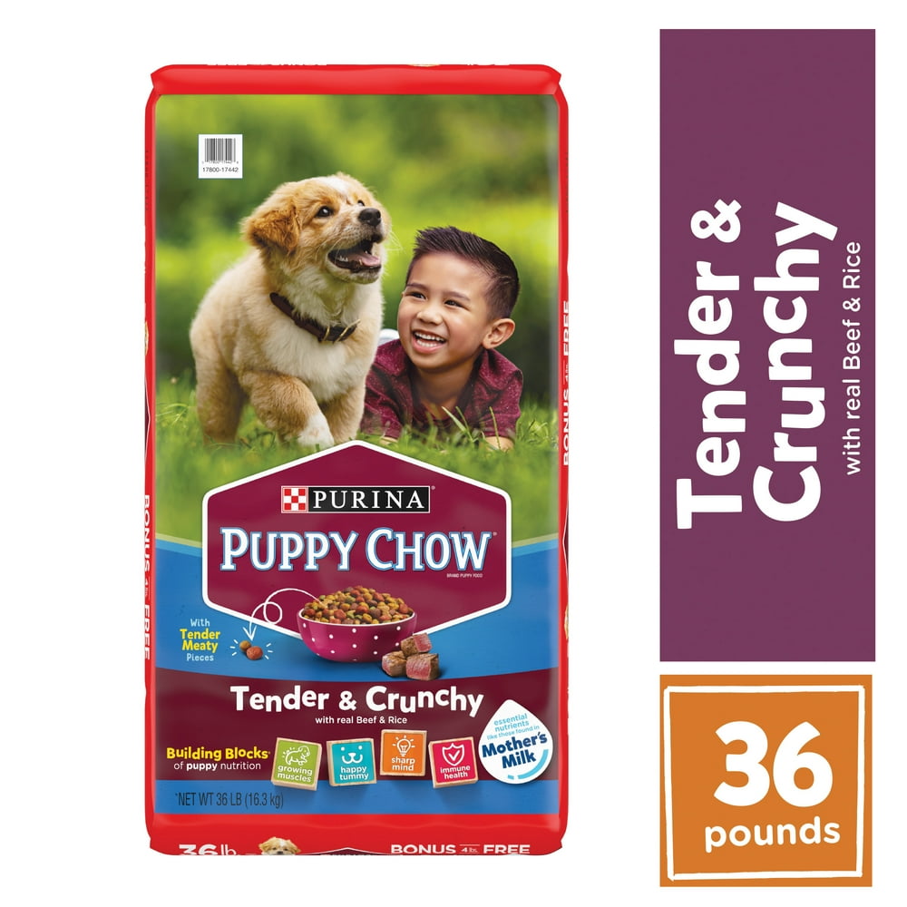 Purina Puppy Chow High Protein Dry Puppy Food, Tender & Crunchy With Real Beef, 36 lb. Bag