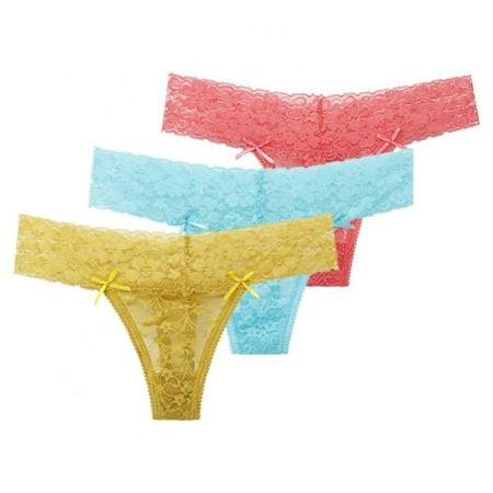 

Pretty Comy Lace Thongs for Women Thong Underwear Women Lace Panties Women Underwear Cotton Thongs for Women Pack