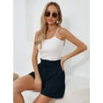 thumbnail image 6 of Chiclily Women's Shorts High Waist Drawstring Shorts Summer Loose Beach Shorts with Pockets, Navy Blue M, 6 of 7
