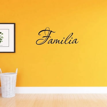 VWAQ Familia Wall Decal Spanish Wall Decals Sayings Family Room Stickers Sayings (9"H x 22"W BLACK)