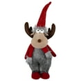 thumbnail image 2 of Northlight Standing Plush Moose Christmas Figure - 20" - Gray and Red, 2 of 6