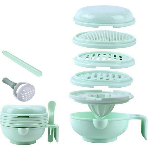 Dsseng 9 in 1 Food Masher Maker Portable Baby Feeder Food Processor Smasher Serve Bowl Vegetable Fruit Grinder