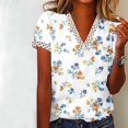 thumbnail image 2 of Birdeem Mode Femmes Été Col en V Manches Courtes T-Shirt Imprimé Décontracté Blouse, 2 of 12