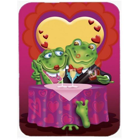 Frog Valentines Day Date Glass Cutting Board - Large