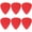 Red, variant on Exotic Plectrums - ABS Plastic Red Guitar Or Bass Pick - 0.71 mm Medium Gauge - 351 Shape - 6 Pack