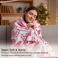 thumbnail image 6 of Heart Blanket – Ultra Soft Microplush Throw 50"x60" | Cozy Love Theme Gift for Couch, Bed, Travel, Valentine’s Day & More | Washable | Scarlett Hearts, 6 of 6