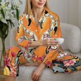 thumbnail image 6 of Pajama Sets for Women 2 Pcs, Halloween Flamingos Button Down Long Sleeve Sleepwear Lounge PJ Sets, 6 of 6
