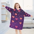 thumbnail image 5 of FORMRS Wearable Blanket Hoodie with Sleeves for Kids Cozy Flannel Sweatshirt, Love in The Clouds, 5 of 7