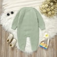 thumbnail image 6 of Onesies Animals Knit Romper Sweater Long Sleeve Button Down Jumpsuit Onesies Green 9 Months-12 Months, 6 of 7