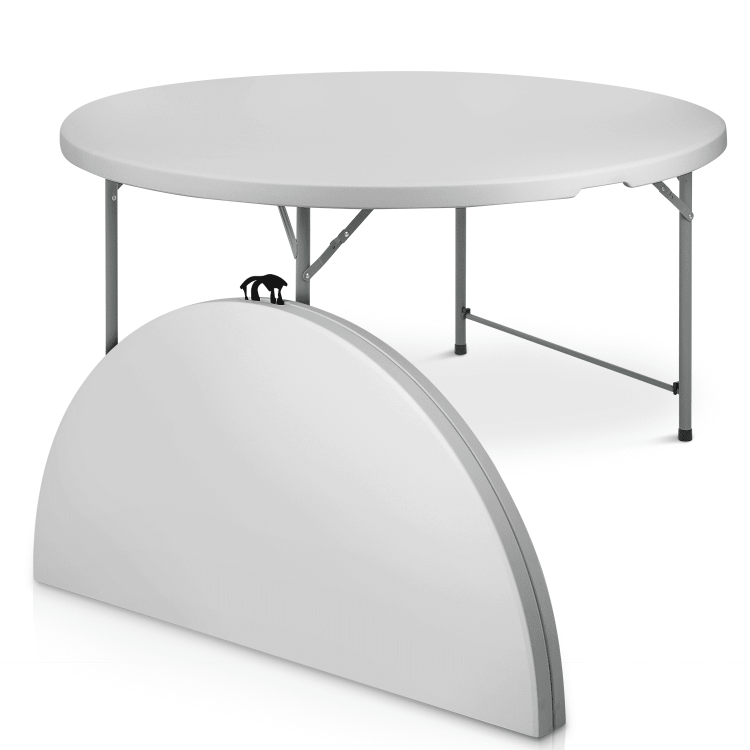 Magshion 5.5FT Round Folding Table, Heavy Duty Plastic Portable Round