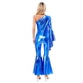 thumbnail image 7 of TiaoBug Women’s Flared Jumpsuits Pants Bell-Bottom Retro Shiny Metallic Rompers Disco Dancewear Royal Blue XL, 7 of 7