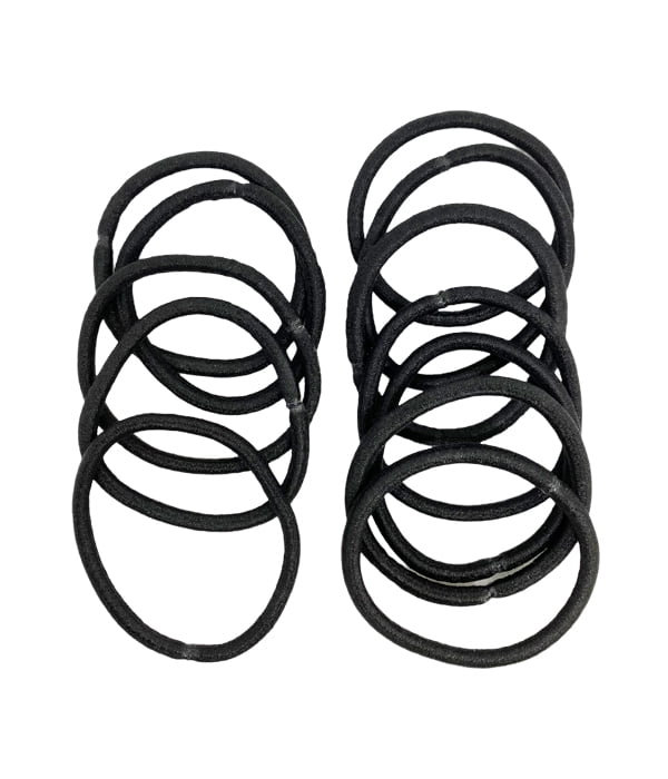 Ebo Small Size Hair Elastics Scrunchies Hair Elastic Ponytail Holder Tie Hair Accessories Black 12 Pcs
