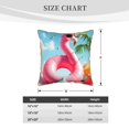 thumbnail image 4 of Fotbe Tropical Flamingo Pool Float Pattern Velvet Decorative Throw Pillow Covers with Elegant Piping, Soft Plush Cushion Cover for Sofa, Bed, Car, Office-16"x16", 4 of 8
