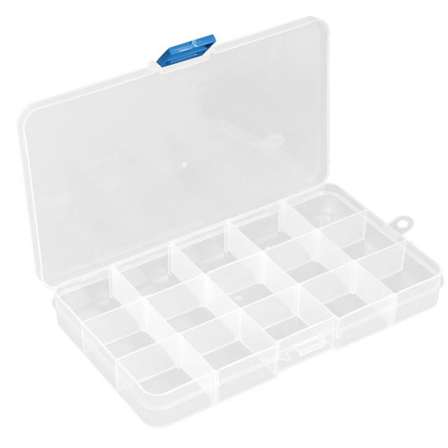 MesaSe Boîte à Pêche Transparente 15 Compartiments Boîte à Pêche en Plastique (15 Compartiments) Outils de Pêche
