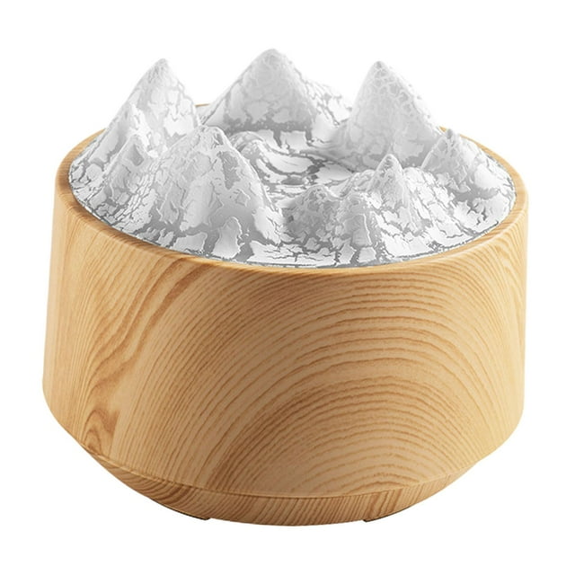 Humidificador de aire con aroma a volcán, humidificador de aire con luz colorida y aceites esenciales creativos para el hogar, el escritorio y el De madera