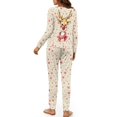thumbnail image 3 of SCRAWLGOD Deer Snowflakes Pajamas Women Long Sleeve Nightwear for Women Fall Clothes Crewneck 2-Piece Lounge Set Size M Comfortable Christmas Sleepwear, 3 of 7