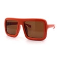 thumbnail image 6 of Geeky Bubble Frame Nerdy Thick Flat Top Oversized Rectangle Plastic Sunglasses Orange - Brown, 6 of 8