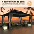 thumbnail image 6 of VEIKOUS 12'x14' Outdoor Hardtop Gazebo, Double Roof Metal Gazebo W/ Nettings for Patio, Garden, Lawn, Black, 6 of 11