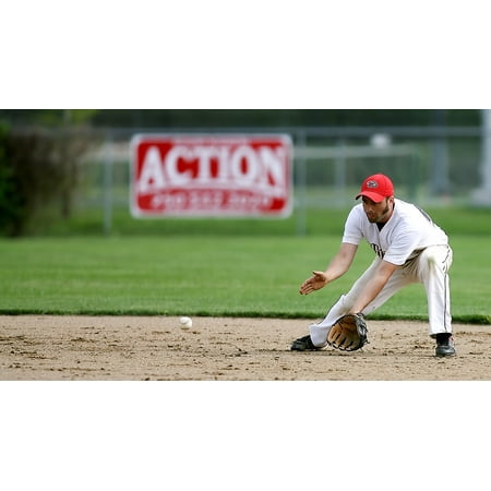 Canvas Print Baseball Fielder Glove Player League Ball Sport Stretched Canvas 10 x