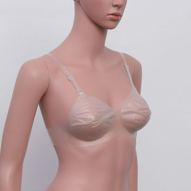 Women Sexy Transparent Invisible Bra Ultra-thin Perspective Bra Disposable  Push Up Bra for Party Dress Wear (38/85B)