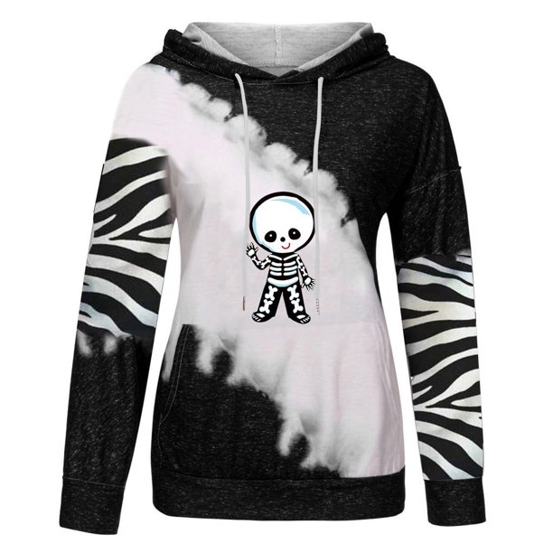 Blusa de manga larga con estampado de Halloween informal a la moda para mujer, jersey con capucha, Tops, sudadera Fridja bvmnju5153