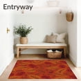 thumbnail image 3 of ODIKA 8'x10' Machine Washable Non-Slip Area Rug, Autumn Forest Floor Scatter Leaf Bath with Nature Inspired Prints High Traffic Rug, Orange, 602132, 3 of 7