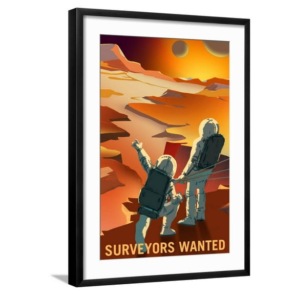 Art.com Surveyors Wanted Art Print by NASA, Black Frame Wall Art, 21" x 29"