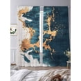 thumbnail image 2 of Teal Yellow Art Sheer Curtains for Living Room Bedroom Modern Abstract Art Aesthetics Sheer Curtains 84 Inch Long 2 Panels Set Light Filtering Curtain Window Treatments Drapes for Dining Room, 2 of 6