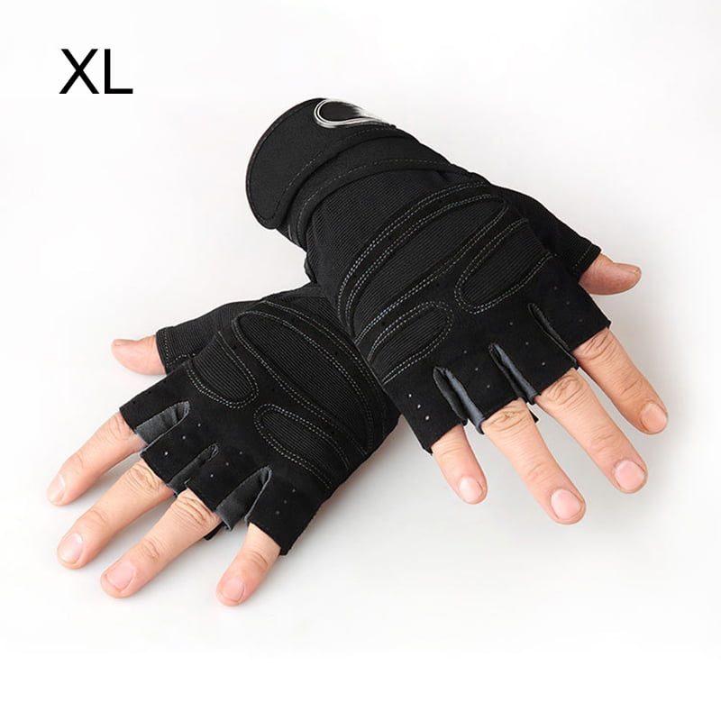 Weight Lifting Gym Fitness Body Building Gloves Training Fingerless Long Wrist 