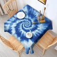 thumbnail image 2 of Blue White Tie Dye Spiral Pattern Square Tablecloth,Waterproof Square Table Cover,Wipeable Spillproof Washable Table Cover for Home Kitchen Party Decor 60"x60"(152x152cm), 2 of 6