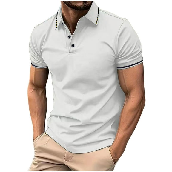 Maean Mens Big and Tall Golf Shirts Athletic Quick Dry Short Sleeve Collared Buttons Tshirts S-3XL