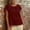 Deep Red, variant on Womens Summer Tops Crewneck Shot Sleeve Solid Casual Daily Shirt Orange L