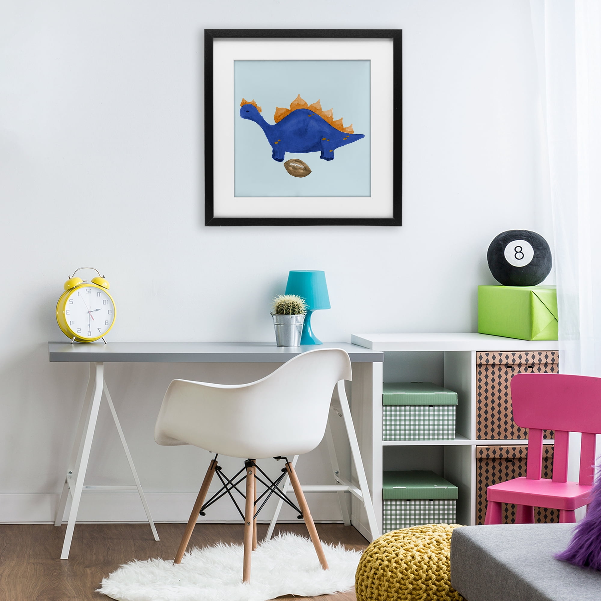 Stupell Industries Sporty Baby Dino Black Framed Print Under Glass, design by Lucille Price