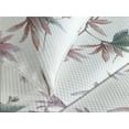 thumbnail image 3 of Ambesonne Flowers Quilted Coverlet 3 Pcs, Innocent Leaves Exotic Art, King Size, Almond Lilac and Grey Teal, 3 of 4