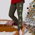 thumbnail image 2 of Fiaer Christmas Leggings for Women Plus Size Stretch Xmas Tree Printed Yoga Pants High Waisted Trendy Comfort Slim Fit Workout Trousers Bronze L, 2 of 4
