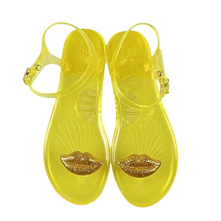 

Jungdeepe Ladies Summer Rhinestone Jelly Clip Toe Beach Big Wide Sketches Sandals Low Heels Sandals for Women Sexy Pineapple Toe Ring Sandals for Women Ladies Dress Sandals Sandals Womens 9