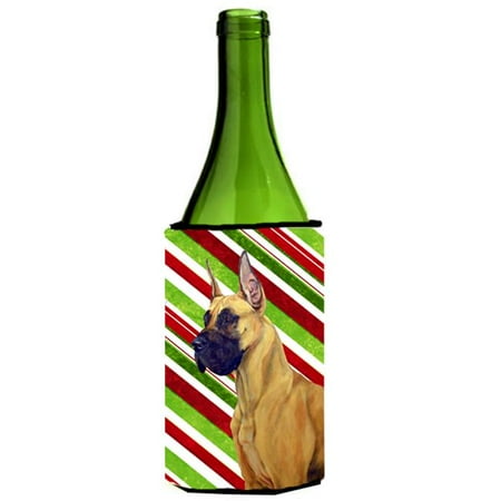 

Great Dane Candy Cane Holiday Christmas Wine bottle sleeve Hugger - 24 oz.