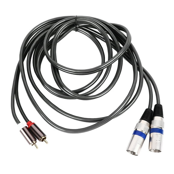 2 RCA to 2 XLR Cable Male Flexible PVC for Home Theater Audio Device Connection 3meter