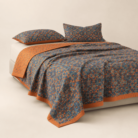 Boho Full/Queen(78"x94") Cotton Muslin Reversible Jacquard Mandala Quilt Bedspread
