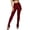 Wine, variant on Women's Solid Color Glossy Yoga Leggings Full Length Fashionable Split Hem Stretch Tight Base Layer Pants for Gym Running Sports and Daily Casual Wear