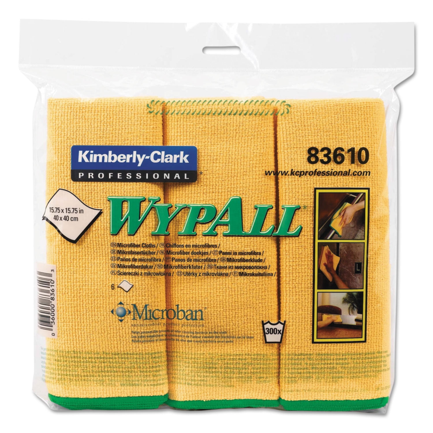 KimberlyClark Professional Wypall Microban Microfiber Yellow Cloths