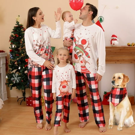 

Family Christmas Pjs Matching Sets For Baby Adults and Kids Holiday Xmas Sleepwear Set Loungewear
