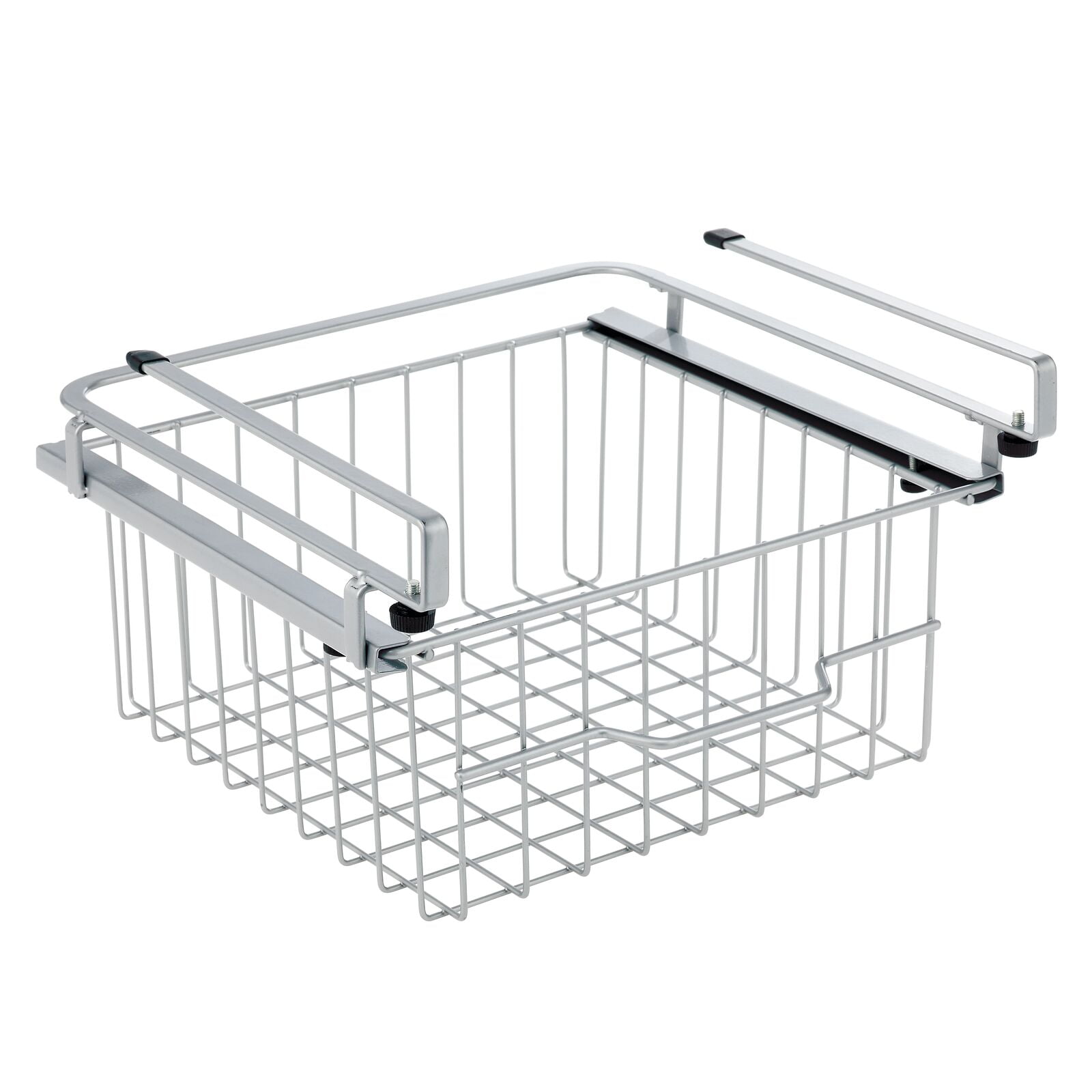 mDesign Compact Hanging Pullout Drawer Basket Sliding Under Shelf