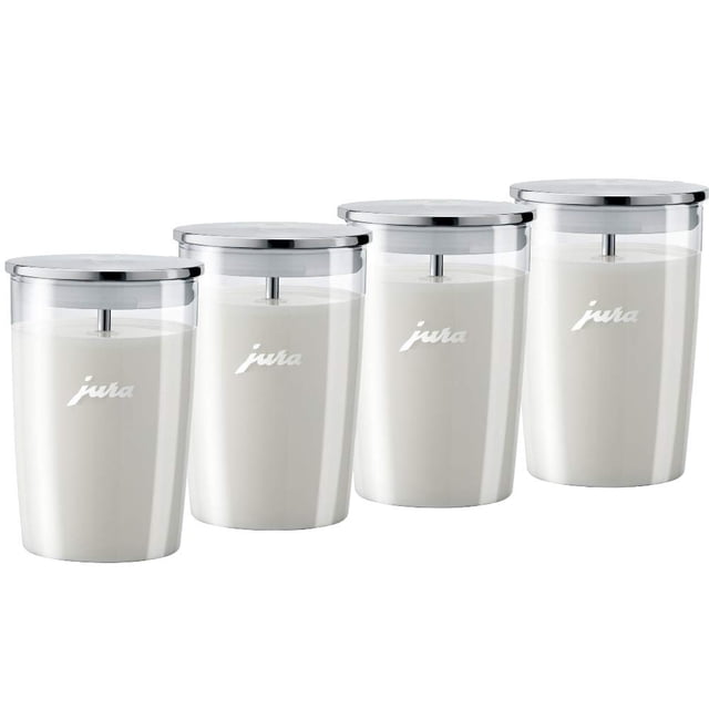 Recipiente de vidrio para leche Jura 72570, transparente, 500 ml, paquete de 4
