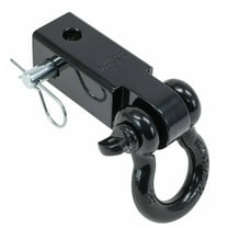 2" Tow Hitch Shackle Receiver with 3/4'' D Ring Shackle, 5/8" Standard Hitch Pin, 11,000 lbs WLL | Black Towing Accessories for Vehicle Recovery Off-Road