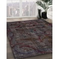thumbnail image 3 of Ahgly Company Machine Washable Indoor Square Abstract Eggplant Purple Area Rugs, 6' Square, 3 of 7