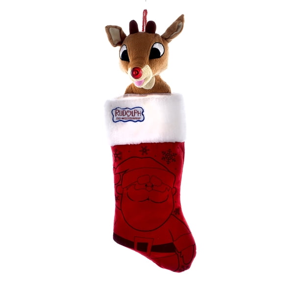 Rudolph the Red Nose Reindeer Plush Head Stocking