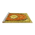 thumbnail image 2 of Ahgly Company Machine Washable Indoor Round Medallion Yellow Traditional Area Rugs, 3' Round, 2 of 4