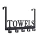 thumbnail image 2 of Cateissary Colgador de toallas de baño de acero inoxidable, colgador de toallas de baño portátil a la moda montado en la pared, gancho trasero Accesorios de baño Negro, 2 of 6