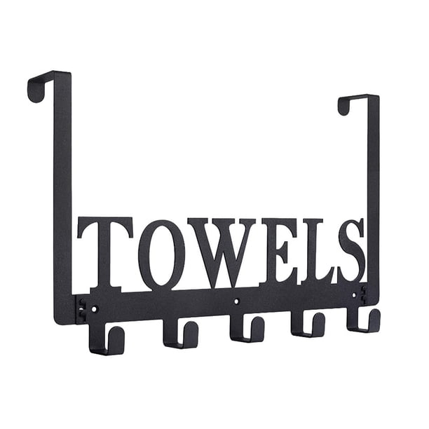 Yuarrent Colgador de toallas de baño de acero inoxidable, portátil, elegante, para montaje en pared, resistente, gancho trasero para puerta, Accesorios de baño